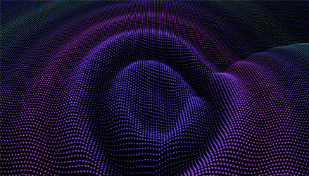 particle 3d wavy ripple effect color grid surface vector image
