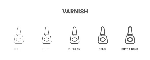 varnish icon thin regular bold and more style vector image