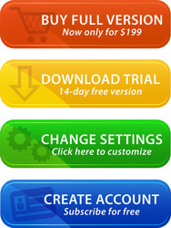 Colorful web buttons with icons vector