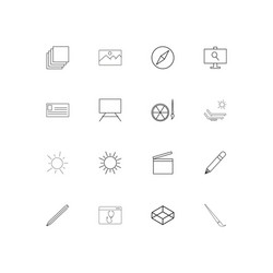 creative process and design simple linear icons vector image