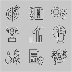 flat line icons for web development vector image