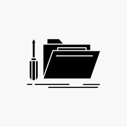 Folder tool repair resource service glyph icon vector