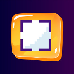 full screen mode glossy ui button with pixelated vector image