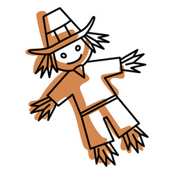 guy fawkes doll color stroke vector