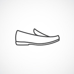 Mens shoes moccasin loafer line icon vector