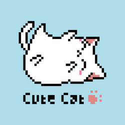 Pixel cat image for game assets vector