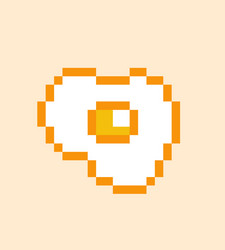 pixel egg yolk image for 8 bit game assets vector image