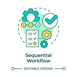 sequential workflow multi color concept icon vector image