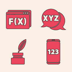 set mobile calculator interface function vector image