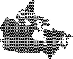 Canada map abstract schematic from black vector