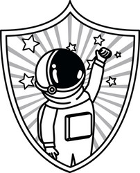 frame with astronaut spacesuit in white vector image
