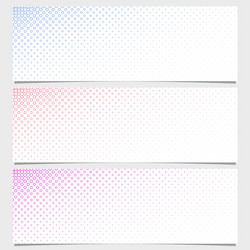 halftone circle pattern banner template set vector