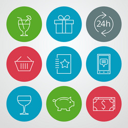 line icons set for web site design and mobile apps vector image