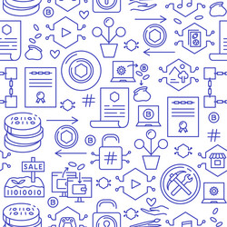 nft token seamless pattern in line style vector image