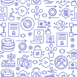 Nft token seamless pattern in line style vector