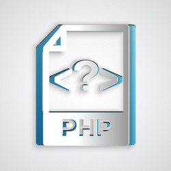 Paper cut php file document download button vector