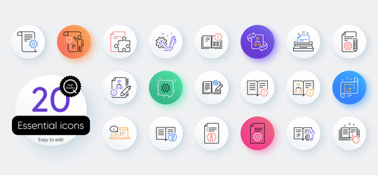 technical documentation line icons set vector image