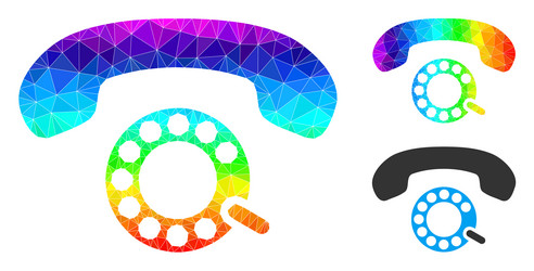 lowpoly pulse dialing icon with spectrum vector image