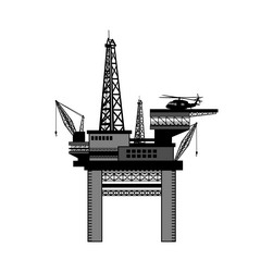 Oil rig drilling platform design Royalty Free Vector Image