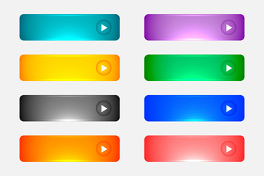 shiny or glossy web empty colorful buttons set vector image