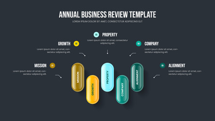 visual development 5 element infographic slide vector image