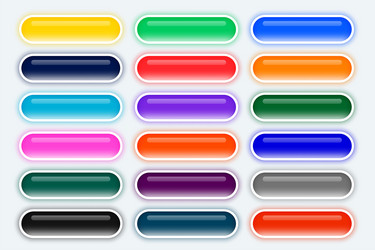 big set of rounded web wide buttons vector image