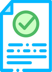 Document text file with approved mark icon vector