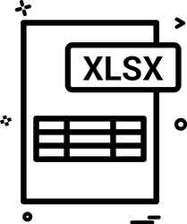 Excel XLSX File Icon vector image