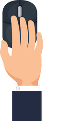 hand using computer mouse vector image