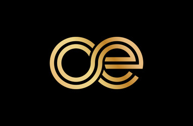 lowercase letters o and e flat bound design vector image