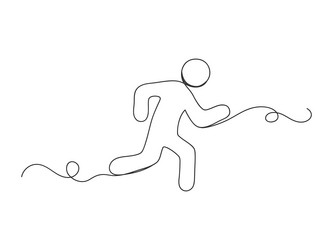 man running continuous one line art shape isolated vector image