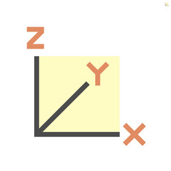 xyz axis for graph statistics display icon vector