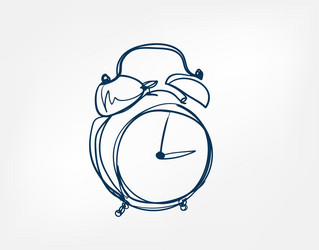 Alarm clock one line design element isolated vector