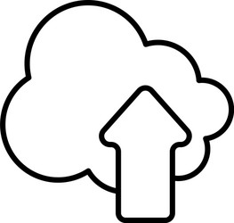 cloud computing and upload arrow line style icon vector image