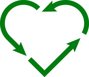 Recycle Heart Icon - Flat Style vector image