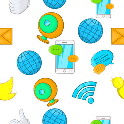 communication over internet pattern cartoon style vector image