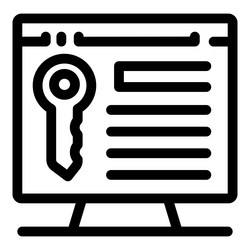 computer screen displaying key representing secure vector image