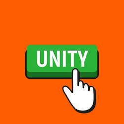 Hand mouse cursor clicks the unity button vector