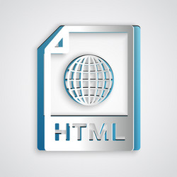 Paper cut html file document download button vector