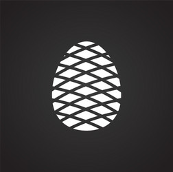 Pine cone icon on background for graphic and web vector