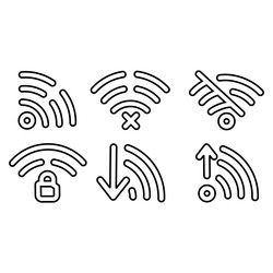 set of different wireless and wifi icons for vector image