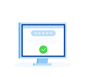 successful website login page on computer screen w vector image
