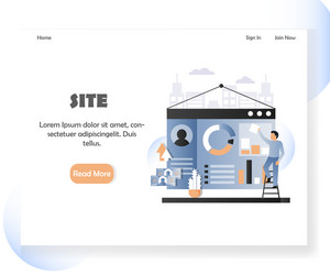 web developer website landing page design vector