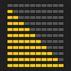 Orange progress bar element set upload indicator vector