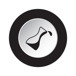 Round black white button flask with a drop icon vector