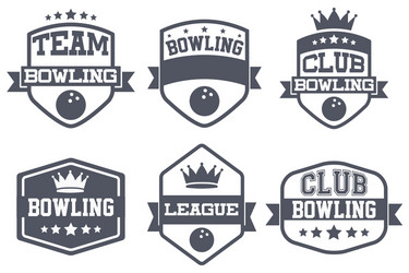 Vintage Bowling Club Badge Set Vector Image