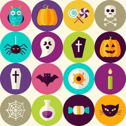 Flat halloween trick or treat seamless pattern vector