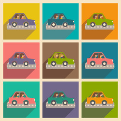flat with shadow concept and mobile application vector image