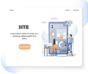 Web developer website landing page design vector