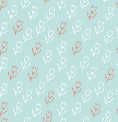 seamless pattern with tulips backdrop endless vector image